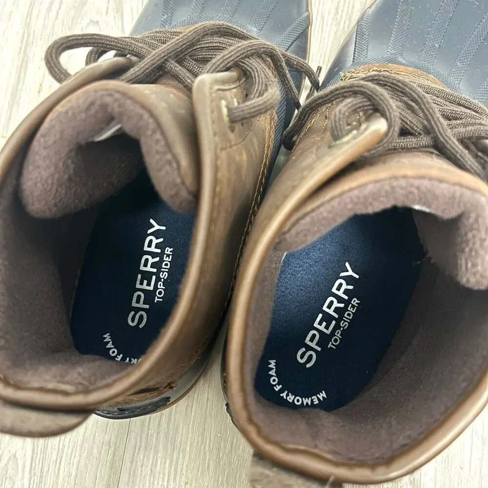 Sperry Duck Boots Men's‎ 9 Breakwater Brown and Black Leather and Rubber